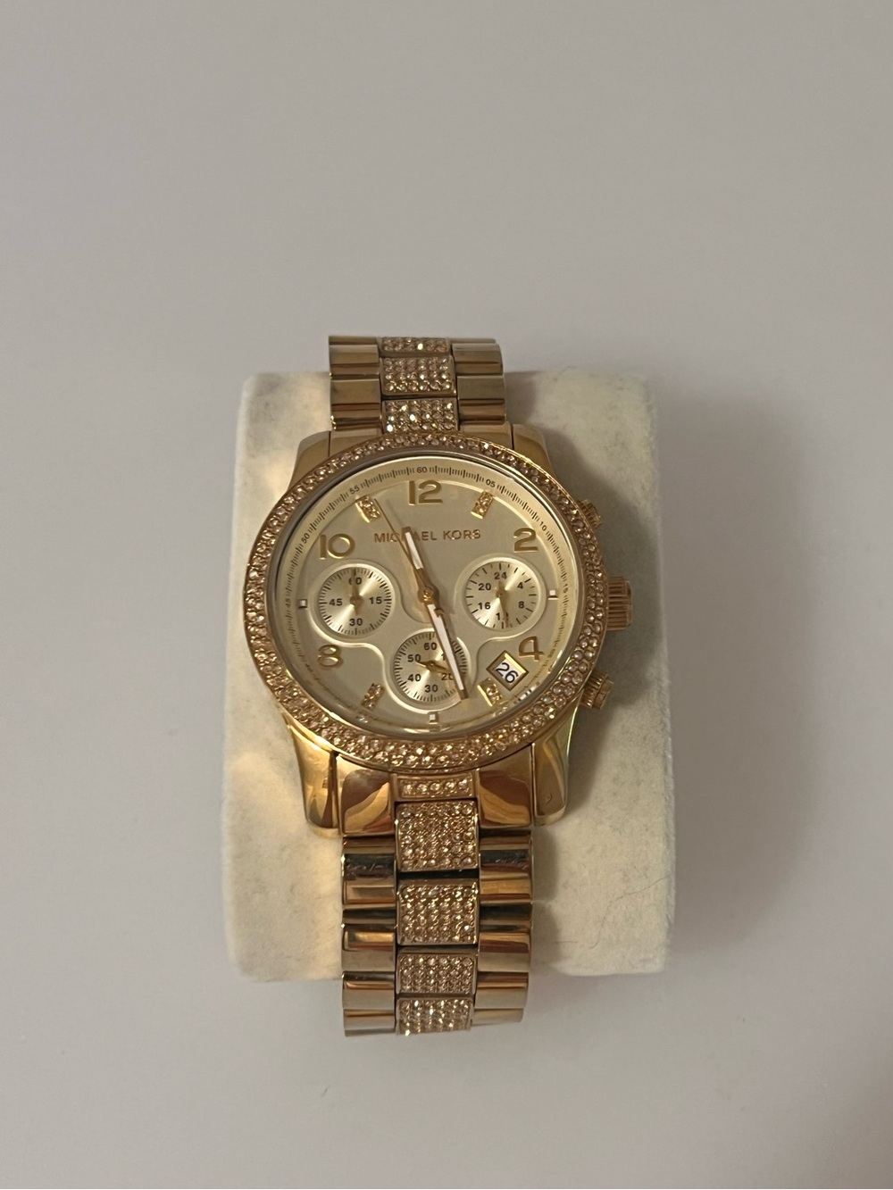 Michael Kors Gold Crystal-Embellished Women's Bracelet Watch